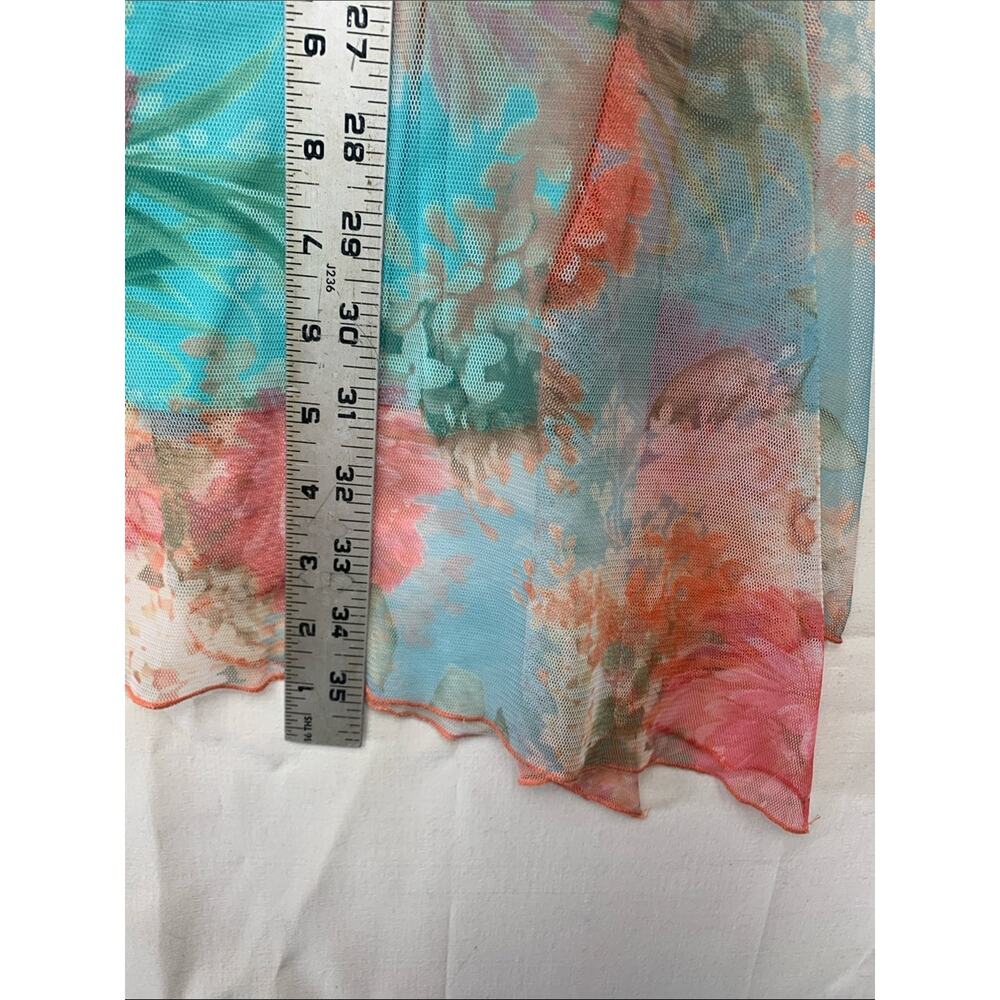 XoXo size medium y2k fairy Floral Aqua Summer Dress mini Ribbon Tie girl brat - Picture 8 of 12